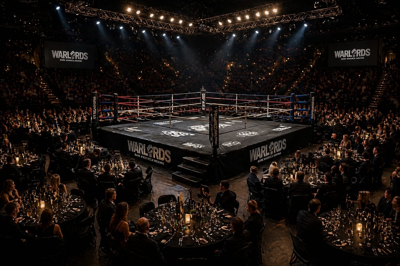 VIP ringside table and hospitality at a Warlords event